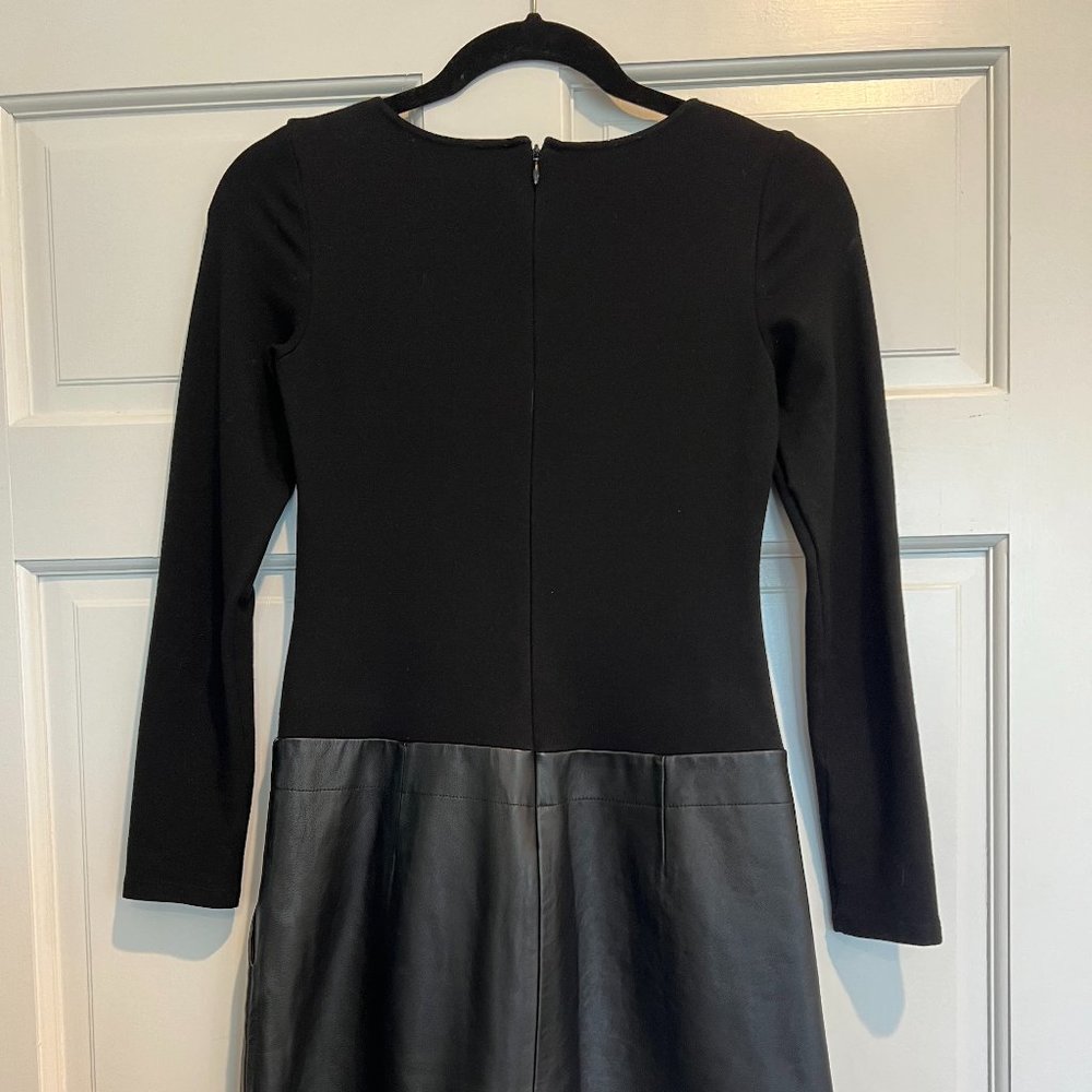 Theory Black Leather Mini Dress